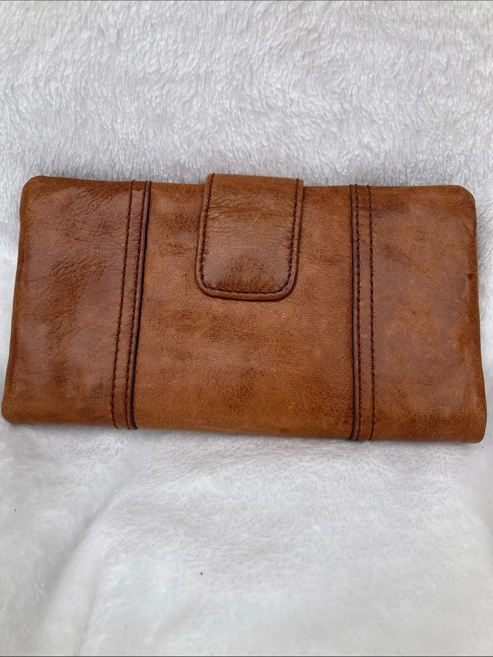 Fossil Brown Leather Zip & Flap Wallet with Gold Plaque
